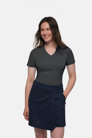NO. 169 – HAKRO COTTON TEC® Damen V-Shirt - 064 karbongrau